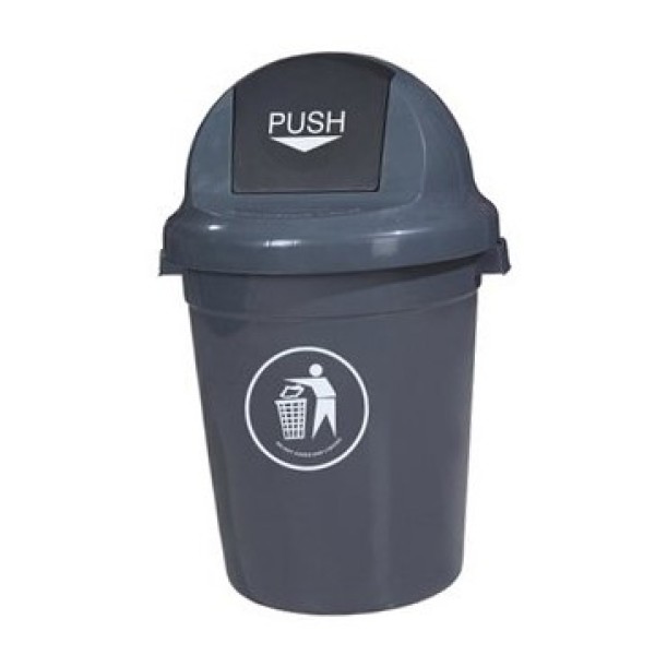 Κάδος πλαστικός 80lt ανθρακί με push καπάκι Κάδοι απορ/των πλαστικοί