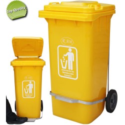 Κάδος πλαστικός σκουπιδιών 240lt με καπάκι, ρόδες & πεντάλ Κάδοι απορ/των πλαστικοί