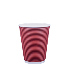 Ποτήρι χάρτινο 8oz γκοφρέ ΜΠΟΡΝΤΩ | 25 τεμάχια Ποτήρια χάρτινα