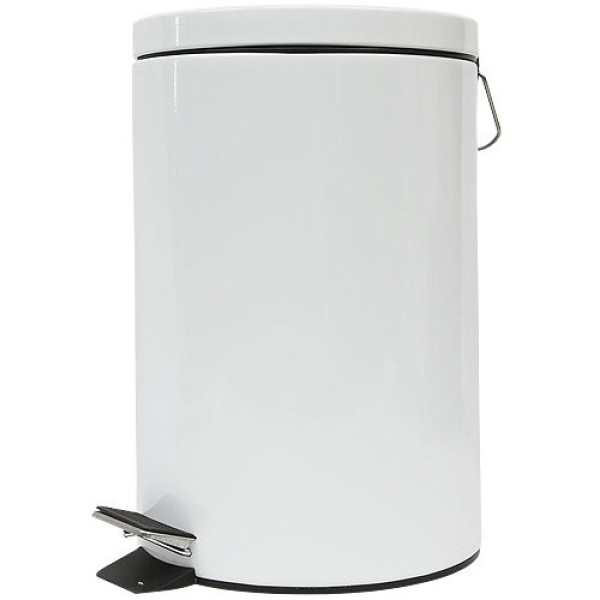 Κάδος 12lt | Mεταλλικός λευκός με πεντάλ Κάδοι απορ/των μεταλλικοί