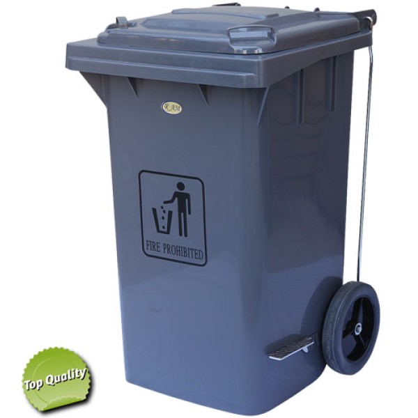 Κάδος απορριμμάτων 120lt. με πεντάλ & 2 ρόδες Κάδοι απορ/των πλαστικοί