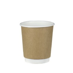 Ποτήρι 8oz KRAFT διπλότοιχο | 25 τεμάχια Ποτήρια χάρτινα