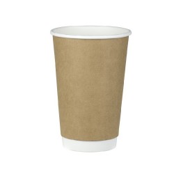 Ποτήρι 16oz KRAFT διπλότοιχο | 25 τεμάχια Ποτήρια χάρτινα