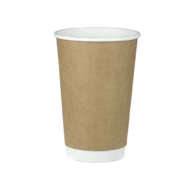 Ποτήρι 16oz KRAFT διπλότοιχο | 25 τεμάχια Ποτήρια χάρτινα