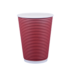 Ποτήρι χάρτινο 14oz γκοφρέ μπορντώ 25τ Ποτήρια χάρτινα