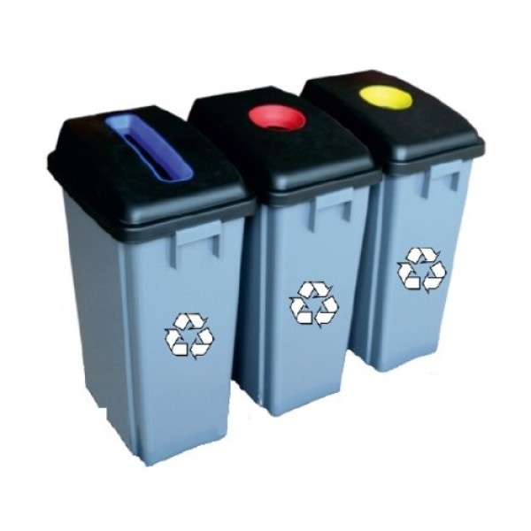 Σετ τριών κάδων ανακύκλωσης 3x60lt Κάδοι ανακύκλωσης Σετ τριών κάδων ανακύκλωσης 3x60lt Κάδοι ανακύκλωσης