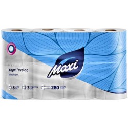 Χαρτί υγείας Maxi 3φυλλο με άρωμα γκοφρέ 150gr 8ρολλά Χαρτιά υγείας