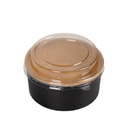 ΜΠΩΛ ΧΑΡΤΙΝΟ ΜΑΥΡΟ/ΚΡΑΦΤ 750cc + ΚΑΠΑΚΙ PET 100τεμ. Μπολ σαλάτας