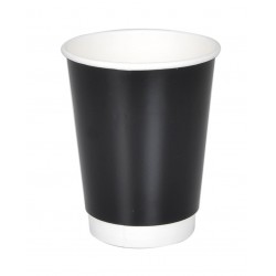 Ποτήρι χάρτινο μαύρο διπλότοιχο 16oz | 25 τεμάχια Ποτήρια χάρτινα