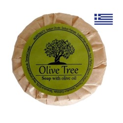 Olive Tree σαπούνι ελαιόλαδου στρογγυλό 30γρ σε οικολογικό χαρτί  Προϊόντα Λαδιού - Aloe Vera - Aromatic Tea