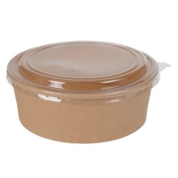 Χάρτινο Μπολ σαλάτας craft με καπάκι 1300cc 100τμ Μπολ σαλάτας