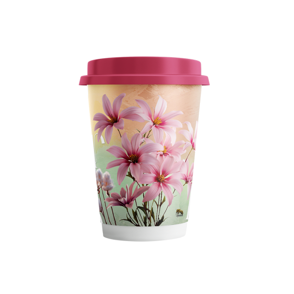 Ποτήρι 14oz διπλότοιχο pink 25τ Ποτήρια χάρτινα