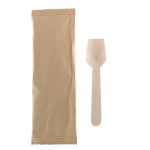 Ξύλινο κουταλάκι φτυαράκι γλυκού παγωτού 9.5 cm συσκευασμένο 100τ