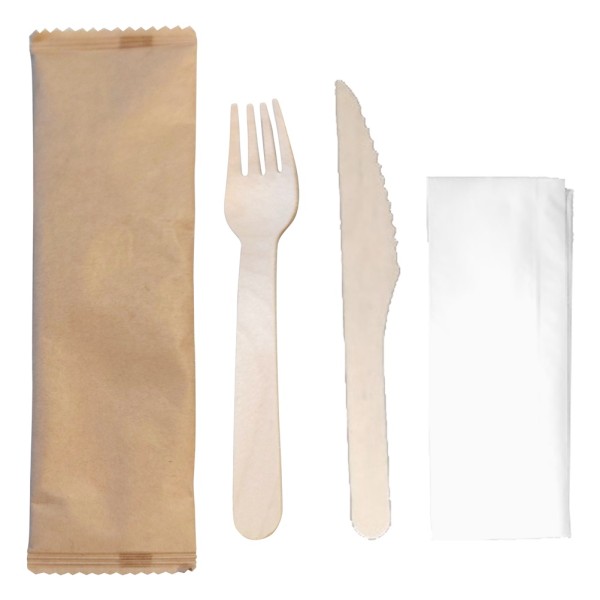 Ξύλινο κουβέρ (Πιρούνι-Μαχαίρι-Χαρτοπετσέτα ) 16cm συσκευασμένο 100τ Ξύλινο κουβέρ (Πιρούνι-Μαχαίρι-Χαρτοπετσέτα ) 16cm συσκευασμένο 100τ