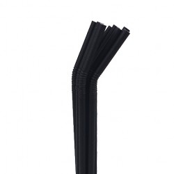 Χάρτινα καλαμάκια σπαστά μαύρα 3/φ συσκευασμένα 6mm - 25cm 500τεμ Χάρτινα καλαμάκια