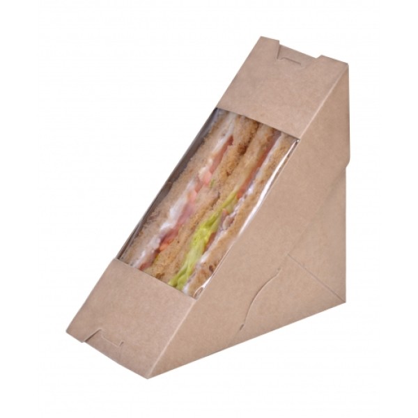ΚΟΥΤΙ ΚΡΑΦΤ ΤΡΙΓΩΝΟ SANDWICH 12*12*7.2 50τ Σκεύη φαγητού χάρτινα