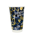 ΠΟΤΗΡΙ ΔΙΠΛΟΤΟΙΧΟ 16oz GRAFFITI 25τ Ποτήρια χάρτινα