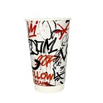 ΠΟΤΗΡΙ ΔΙΠΛΟΤΟΙΧΟ 16oz GRAFFITI 25τ Ποτήρια χάρτινα