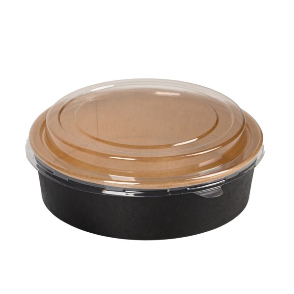 ΜΠΩΛ ΧΑΡΤΙΝΟ ΜΑΥΡΟ/ΚΡΑΦΤ 1200cc + ΚΑΠΑΚΙ PET 100τεμ. Μπολ σαλάτας